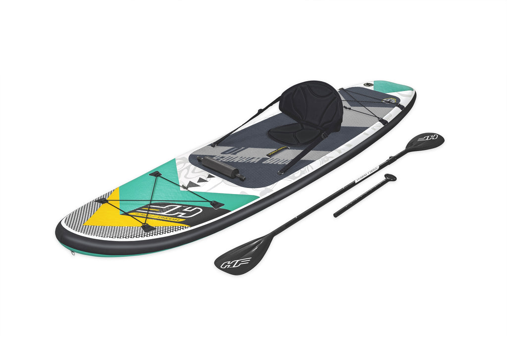 Hydro-Force™ Aqua Wander™ TravelTech™ Convertible Inflatable Stand-Up Paddleboard/Kayak Set