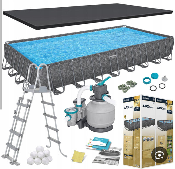 Power Steel 9.56m x 4.88m x 1.32m Rectangular Pool Set - BestwayEgypt