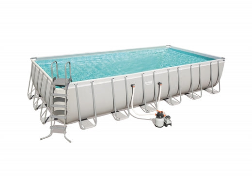 Power Steel™ 24' x 12' x 52"/7.32m x 3.66m x 1.32m Rectangular Pool Set - BestwayEgypt