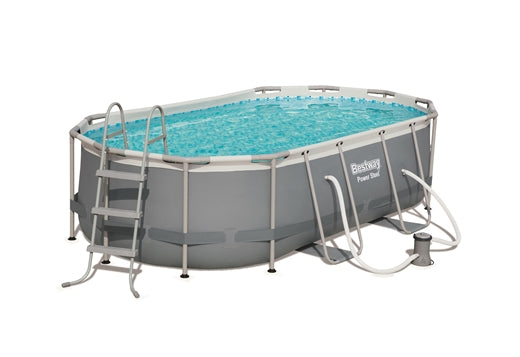 Power Steel™ 4.27m x 2.50m x 1.00m Oval Pool Set - BestwayEgypt