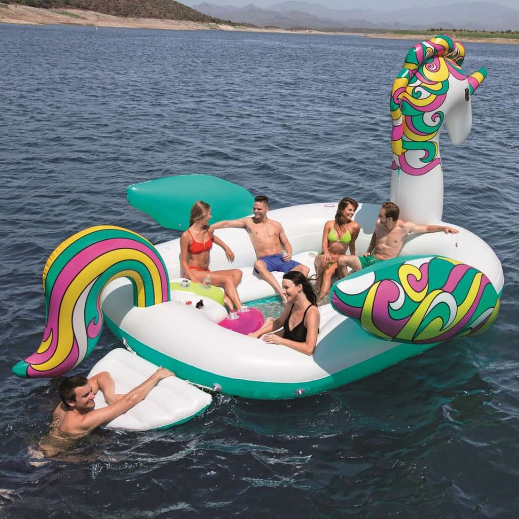 Inflatable Pool Giant Unicorn Lake Float Giant Colorful 4-6 Person