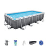 Power Steel 4.88m x 2.44m x 1.22m Rectangular Pool Set