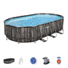 Power Steel 6.10m x 3.66m x 1.22m Oval Pool Set