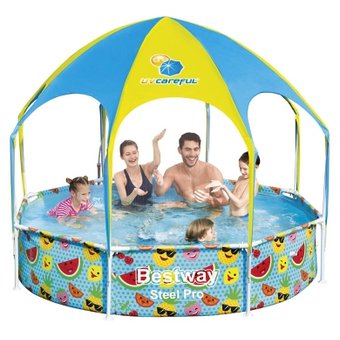 Steel Pro UV Careful 2.44m x 51cm Splash-in-Shade Play Pool (New) - BestwayEgypt