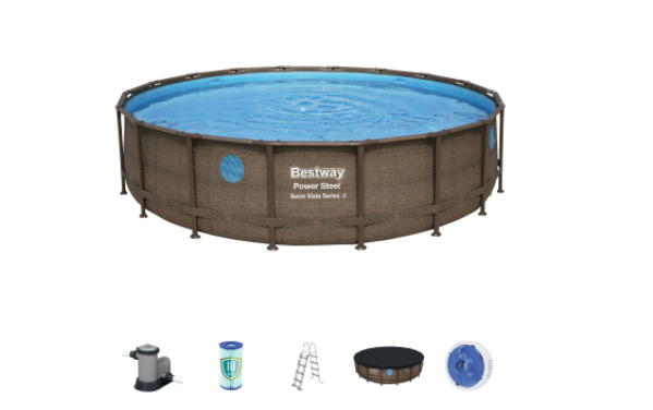 Power Steel Swim Vista Series 5.49m x 1.22m Pool Set - BestwayEgypt
